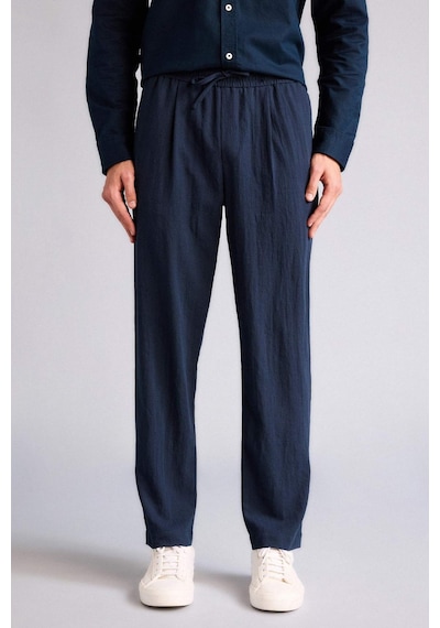 Defacto Relax Fıt Kısa Paça Keten Görünümlü Pantolon E4790ax26smnv146 Lacivert-nv146