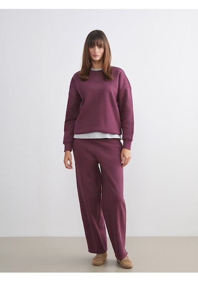Lcw Vision Mürdüm Nakışlı Oversize Kadın Kalın Sweatshirt