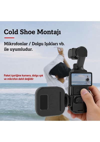 Djı Osmo Pocket 3/4 İle Uyumlu El Kayışlı Cold Shoe Aparatı Ptk43