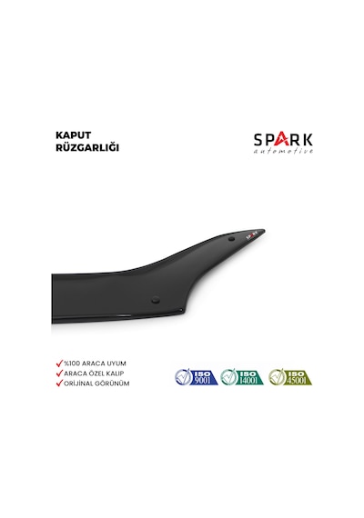 Kia Sportage 2016-2019 Yılları Arası Uyumlu Kaput Rüzgarlığı 4mm Siyah