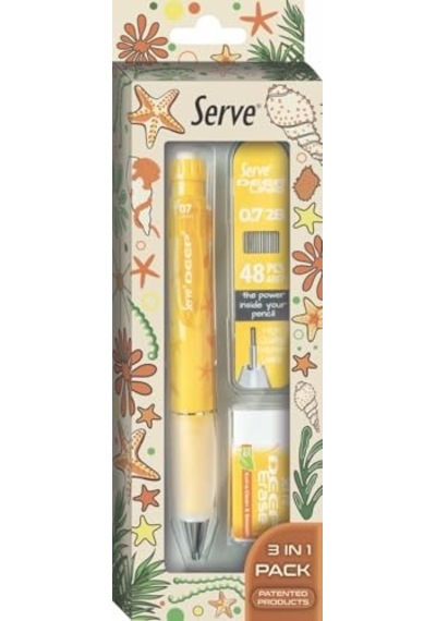 Doğa Desenli Deep Kalem, Deep Silgi Ve Deep Min, 0.7 Mm, Hardal Sarısı Genel