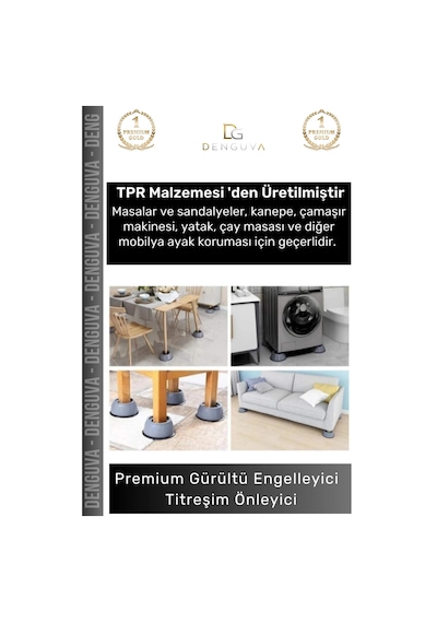 Tabansabitleyici Çamaşır Makinesi Anti Titreşim Pedi Gürültü Emici Kaymaz Taban Sabit 4 Adet Ayak P