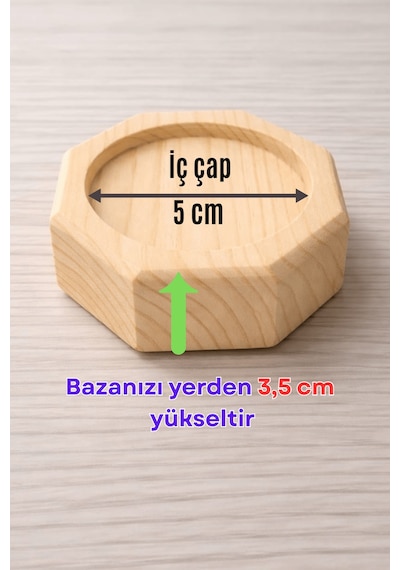 Robot Süpürge İçin Doğal Ahşap Koltuk Baza Yükseltici 3,5 Cm Yükseltir, Çap 5 Oyuklu Takoz 1 Adet Diğer