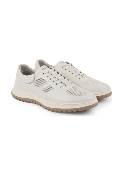 Libero Lz5906 Lazer Kesim Delikli Antik Görünümlü Hafif Eva Taban Kadın Sneaker Kırık Beyaz