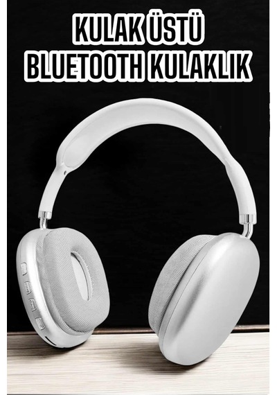 P9 Plus Kablosuz Kulak Üstü Bluetooth Kulaklık Beyaz Yüksek Ses Kaliteli -