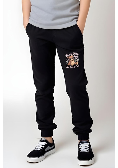 Fyk Kids Kız Çocuk Yuvarlak Yaka Baskılı Bearly Chillin Alt-üst Pijama Takımı Gri