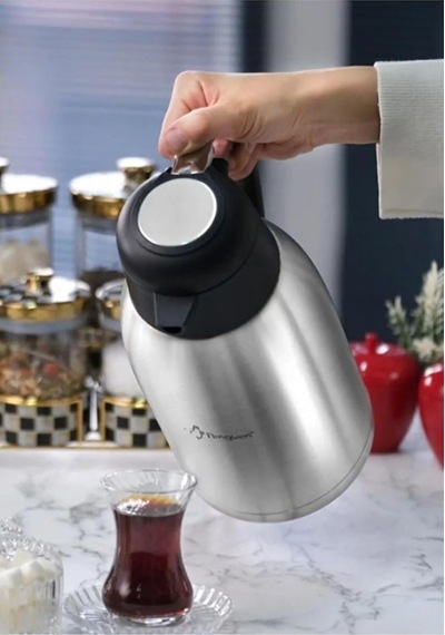 Penguenn Paslanmaz Çelik 3 Litre Çift Katlı Çay Termos 30 Çay Bardak Çok Renkli