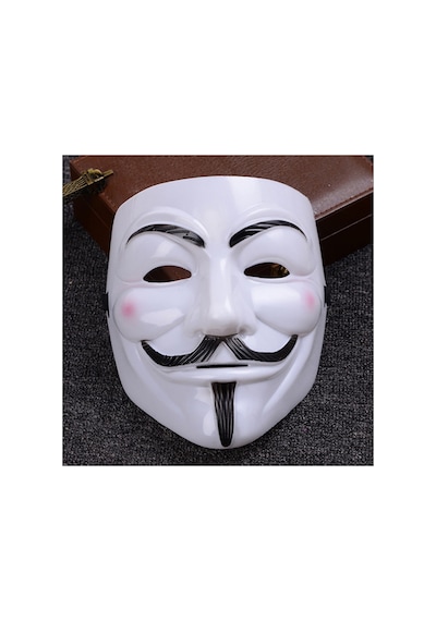 Cadılar Bayramı Vendetta Maske Ve Siyah Yakalı Pelerin 120 Cm Kostüm Seti Parti Aksesuarı Çok Renkli