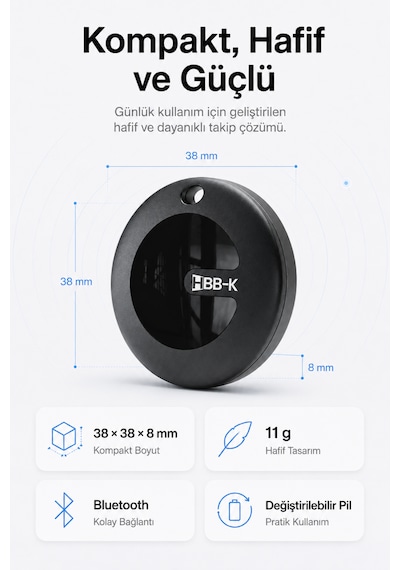 Hi Tag Akıllı Takip Cihazı Android ve İOS Uyumlu (2'li Paket)