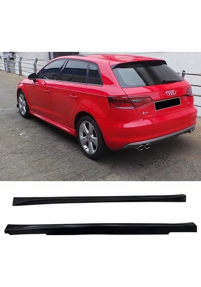 Audi A3 8v Hb Aero Yan Marşpiyel Seti Plastik 2 Adet Mat Siyah 2012-2019 Karlık+ek+bodykit