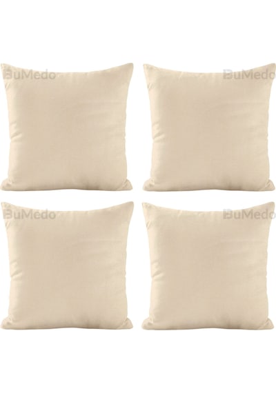 Dekoratif 4'lü Kırlent Yastık Kılıfı Seti - 42 X 42 Cm - Sarı
