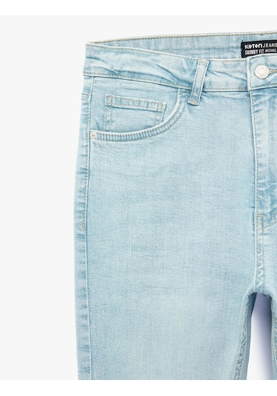 Koton Skinny Michael Açık İndigo Erkek Jean Pantolon 7wam40084nd