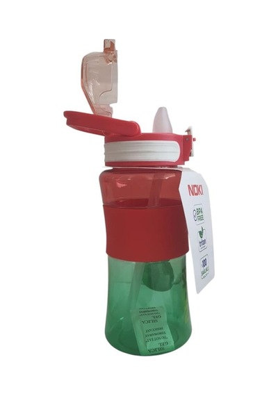 Noki Tritan Pipetli Kapak Çift Renk Silikon Kemerli 700 Ml Matara Çok Renkli
