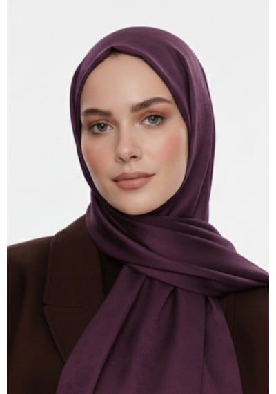 Mizalle & Yaqa Filigranlı Mor Şal Mor