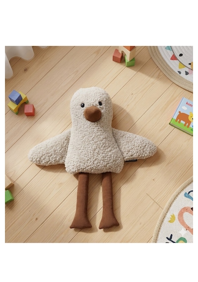 Sevimli Duck Uyku Arkadaşı Antialerjik- Vidalı Göz- Teddy Ekru Ördek