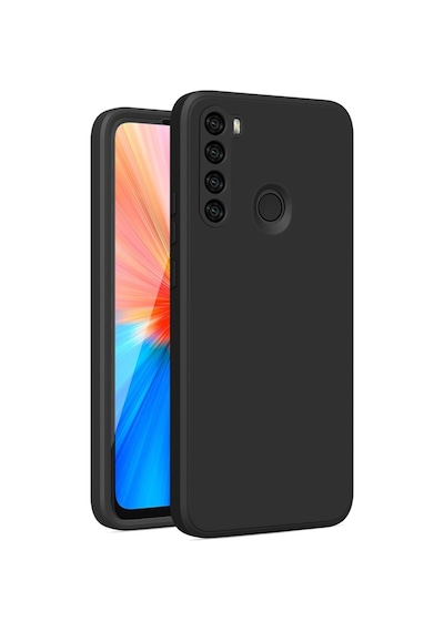 Fibaks Redmi Note 8 Uyumlu Kılıf Kamera Çıkıntılı Içi Kadife Lansman Yumuşak Dokulu Silikon Kapak Siyah