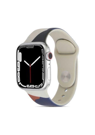 Ekılıf - Apple Uyumlu  Watch 7 41mm - Kordon Silikon Kordon Krd-62 - Grape Fruit