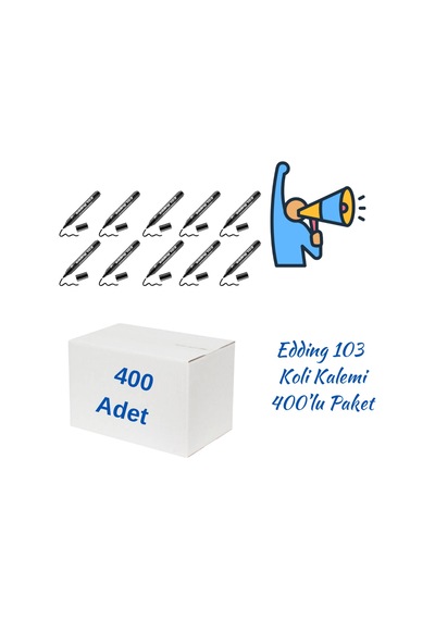 Edding Permanent Markör E-103 Siyah 400 Adet