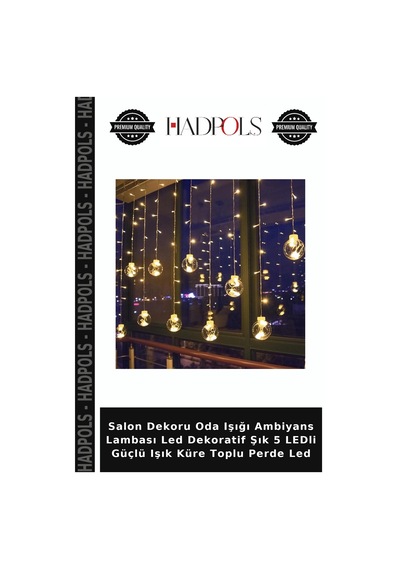 Salon Dekoru Oda Işığı Ambiyans Lambası Led Dekoratif Şık 5 Ledli Güçlü Işık Küre Toplu Perde Led Çok Renkli