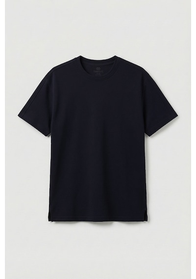 Lacivert Rahat Form Esnek Nefes Alabilir Erkek T-shirt - 88495