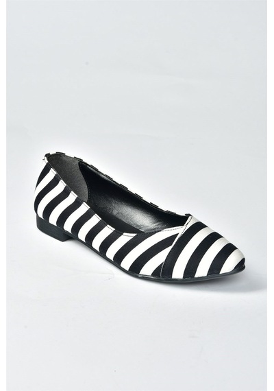 Fox Shoes Siyah/beyaz Kadın Babet F726803204 Siyah