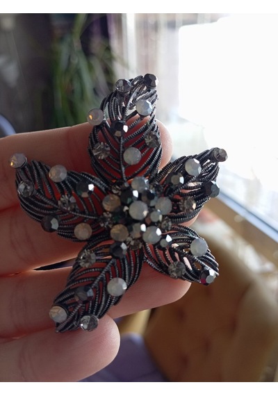 Slowshe-vintage Markazit Yıldız Broş Antrasit