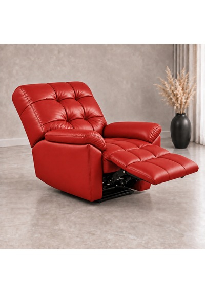 Ceviz Ahşap Yan Panelli Gerçek Deri Manuel Mekanizmalı Yatar Ayak Uzatmalı Ergonomik Tv Koltuğu Baba Koltuğu Kırmızı Ceviz Ahşap Yan Panelli Gerçek Deri Manuel Mekanizmalı Yatar Ayak Uzatmalı Ergonomik Tv Koltuğu Baba Koltuğu Kırmızı