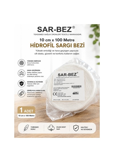 Teksomed Sargı Bezi 10 Cm X 100 Metre 1 Adet