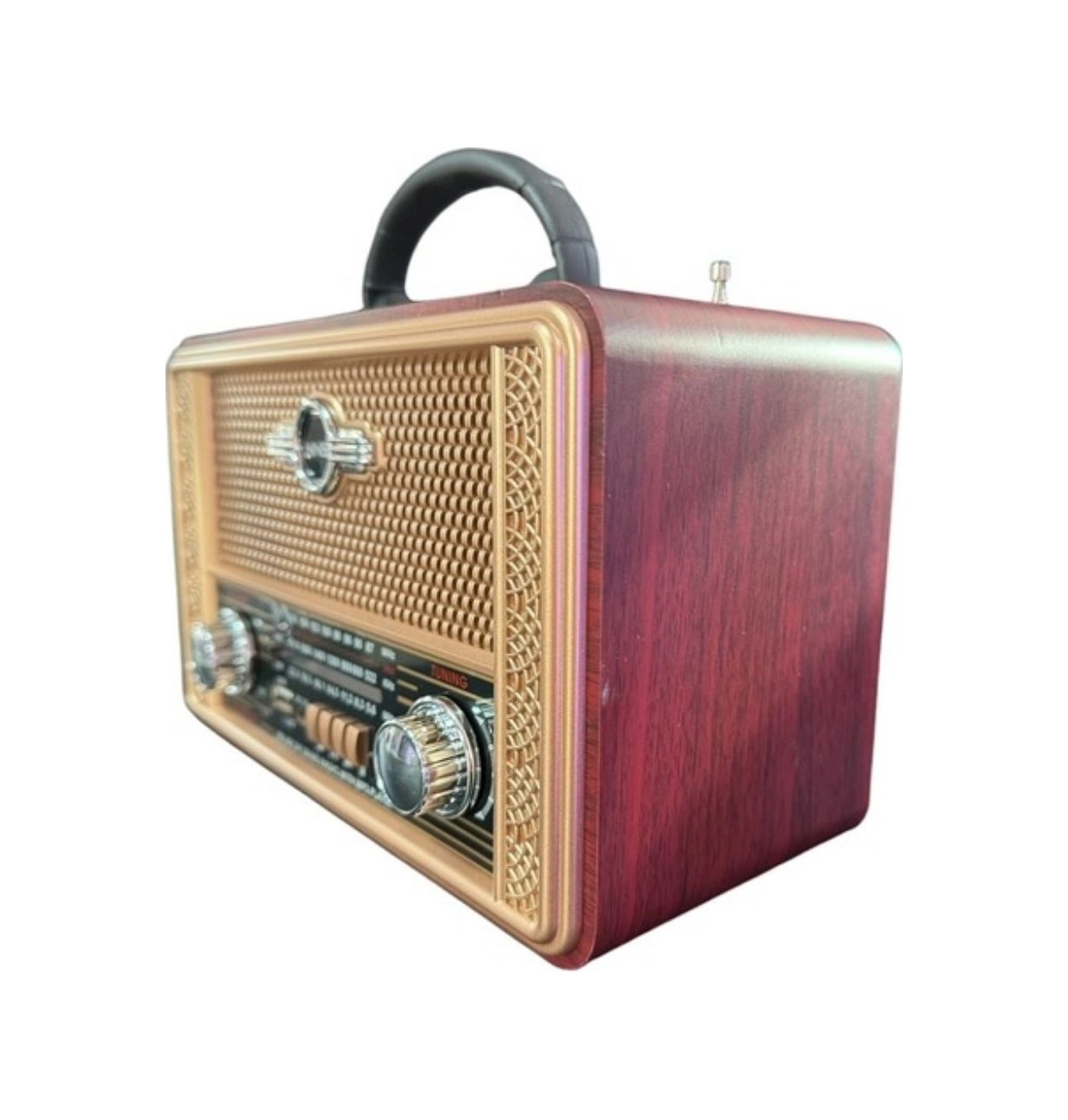 Mcg Retro, Nostaljik, Ahşap Tasarım Bluetooth Hoparlörlü, Şarjlı, Taşınabilir Otantik Tasarımlı Fm/am Destekli Radyo Ns8098