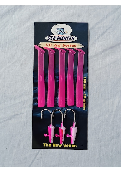 Sea Hunter V8 Jig Series 10cm 10gr Silikon Yem Pembe 5pcs