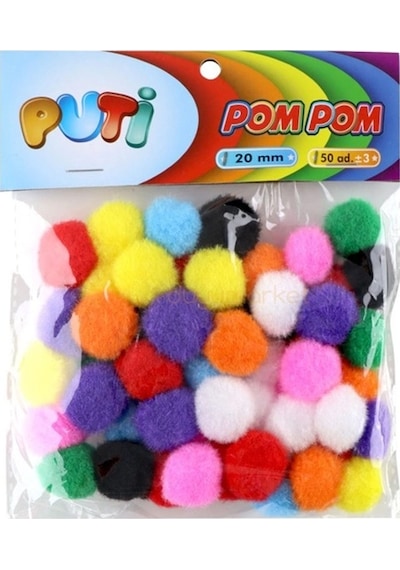 Puti Ponpon 20mm 50li - 4 Paket