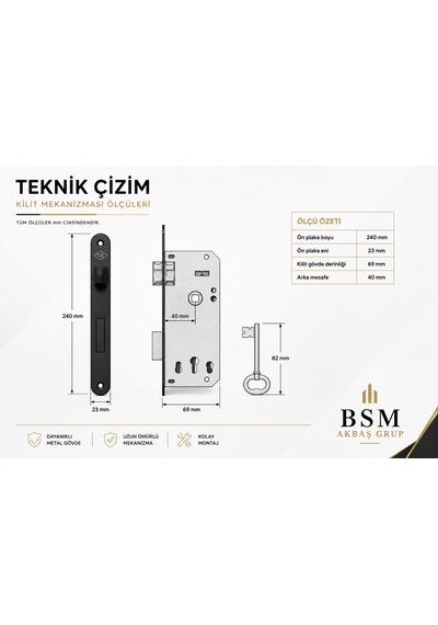 Wc Banyo Kapı Kilidi Mat Siyah Sessiz Dil Wc Kilit Mekanizması 40 Mm