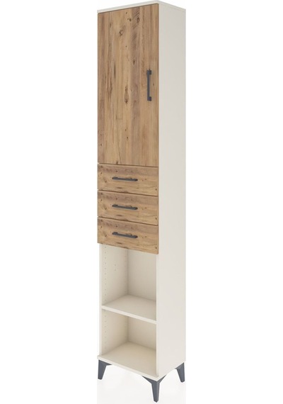 Arges Dolap 4 Raflı 3 Çekmeceli Tek Kapaklı 44x30x221 Aytaşı-çam Aytası