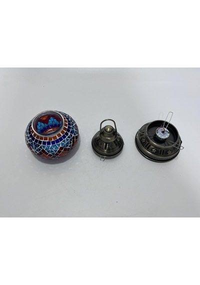 Mozaik Temalı Şarj Edilebilir Led Masa Lambası 20 Cm 1 Adet Çok Renkli
