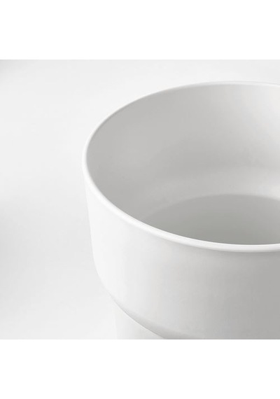 Yer Saksısı Kalın Plastik, Beyaz Saksı 24 Cm ,Kalın-Bitki Saksısı Deliksiz İç*Dış Mekan