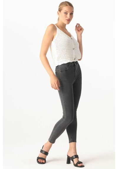Kadın Gri Skinny Jean Pantolon 001