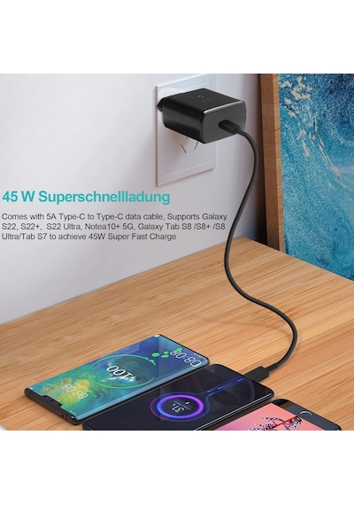 Samsung Galaxy Uyumlu S23 Ultra 5g 45w Super Hızlı Type-c Şarj Adaptörü