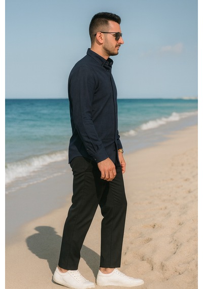 Luxıc Core Erkek Lacivert Klasik Slim Fit Uzun Kollu Pamuk Gömlek Şık Ofis & Günlük Kombin Luxıc Core Erkek Lacivert Klasik Slim Fit Uzun Kollu Pamuk Gömlek Şık Ofis & Günlük Kombin