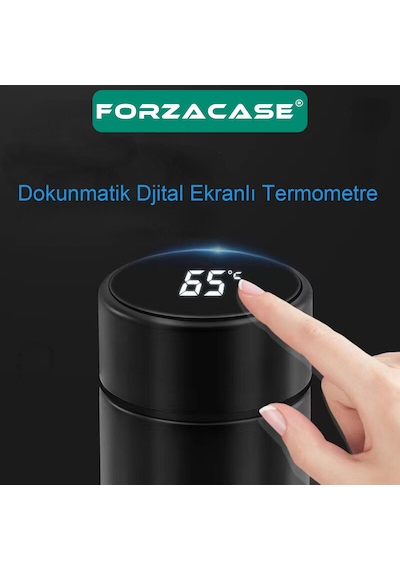 Forzacase Paslanmaz Çelik Termometreli 500 Ml Termos Fc045 Kırmız