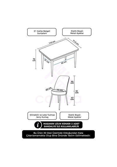 Canisa Concept Nil Serisi, 71x110 Sabit Mutfak Masa Takımı,beyaz Masa 4 Siyah Sandalye Masa Beyaz Sandalye Siyah Canisa Concept Nil Serisi, 71x110 Sabit Mutfak Masa Takımı,beyaz Masa 4 Siyah Sandalye Masa Beyaz Sandalye Siyah