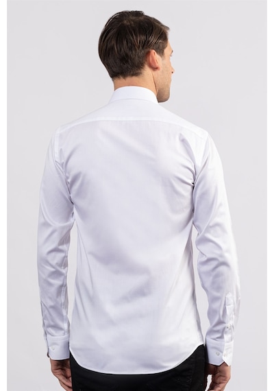 Tudors Modern Slim Fit Koton Saten Premium Seri Erkek Gömlek-23894 Beyaz