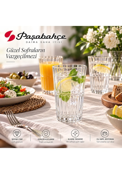 Paşabahçe 200 Cc Meşrubat Bardağı Şeffaf Cam Su Meyve Suyu Limonata Bardağı