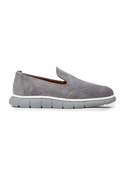 Deery Erkek Hakiki Süet Gri Loafer Ayakkabı - 02044mgrıe01