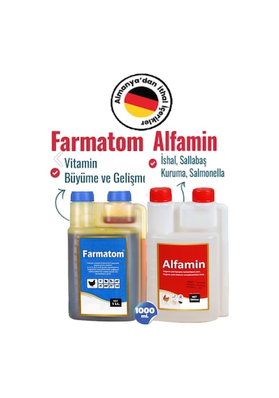 Munich Vet 2'li Set Kuşlar İçin Farmatom Vitamin + Alfamin Kuruma