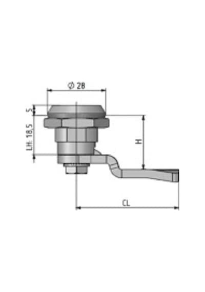 Mesan Krom Çeyrek Dönüşlü Üçgen Anahtarlı Yaylı Kilit 0.30 Mm
