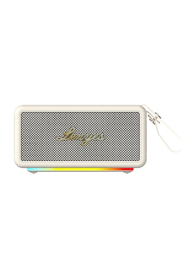 Lenyes S875 Elegance Serisi Rgb Işıklı Taşınabilir Su Geçirmez Tws Bluetooth Hoparlör V5.3 40w Bej