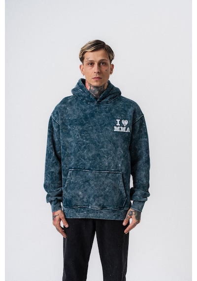 Respire Erkek Mma Baskılı Kapüşonlu Oversize Hoodie Zümrüt