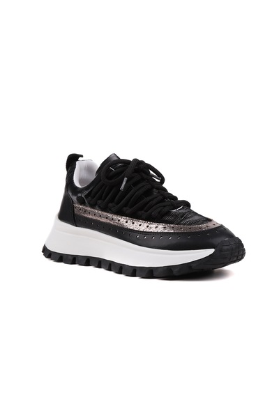 Stato Regina Kalın Tabanlı Şık Günlük Kadın Sneaker Siyah