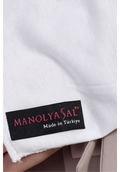 Manolyaşal İslamic Hijab Tesettür Penye Şal - 70 X 180 / Beyaz Beyaz