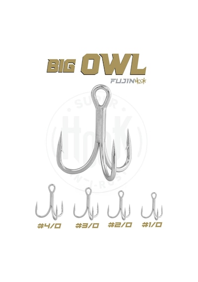 Fujin Big Owl Süper Anti-rust Üçlü Kanca 1/0